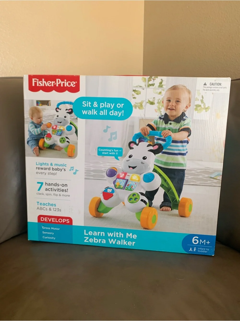 Fisher-Price Baby Push Toy Learn with Me Zebra Walker Musical Learning Activity